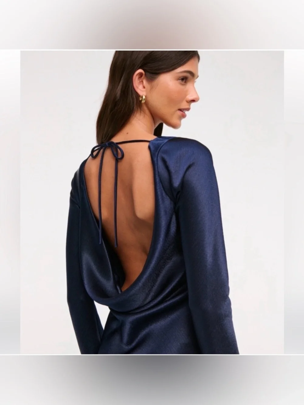 Abercrombie & Fitch Long-Sleeve Cowl Back Maxi Dress